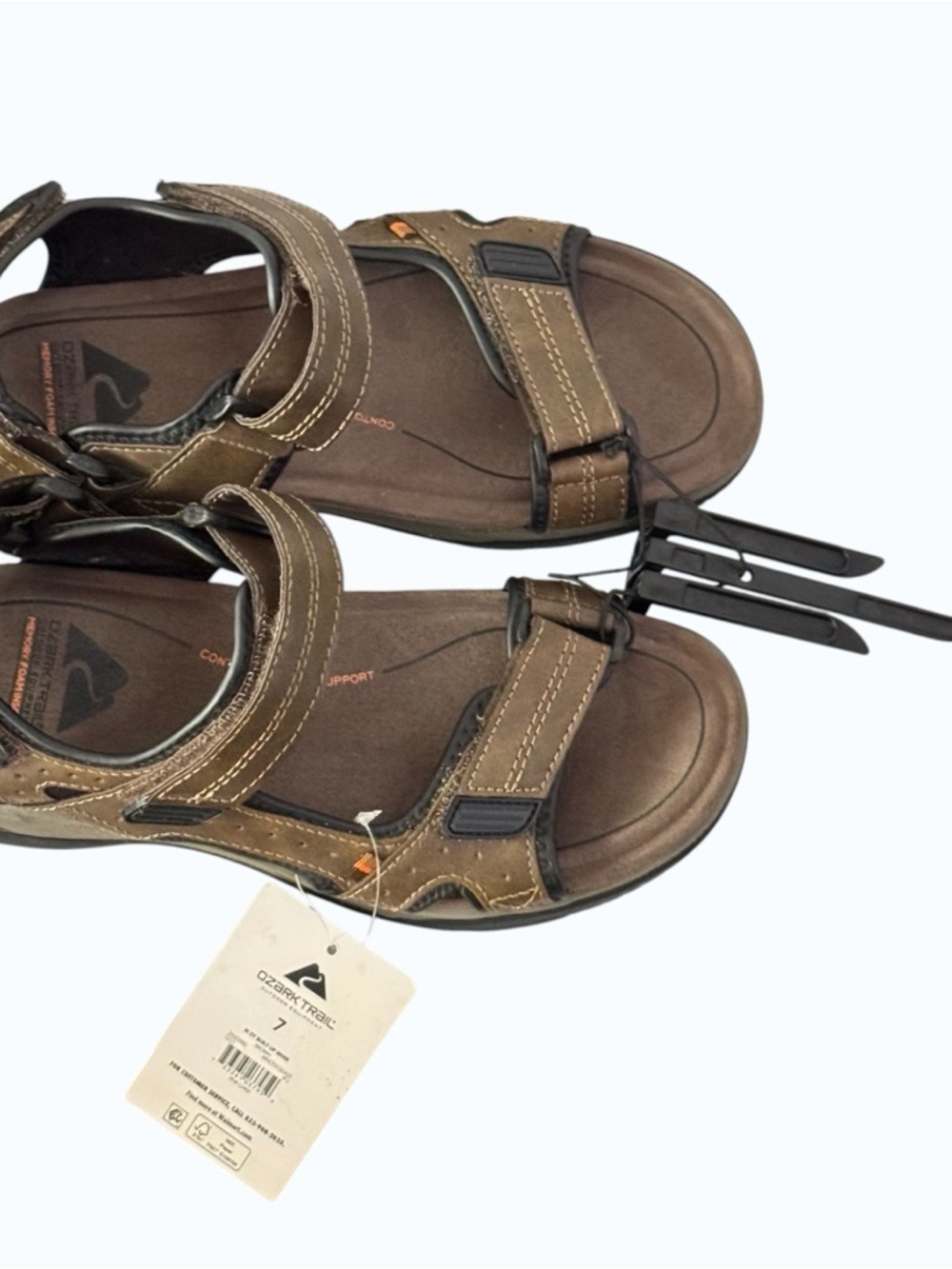 Ozark Trail Brown Sport Terrain Ankle Strap Outdoor Hook-and-Loop Sandals Size 7 - Picture 2 of 12